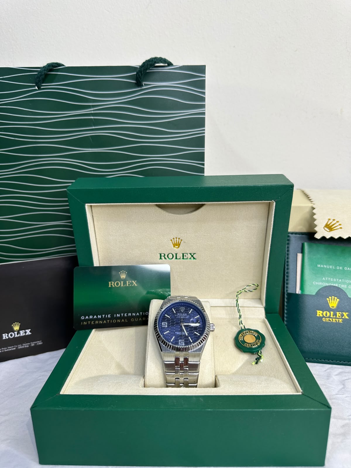 Rolex Datejust Bleu avec packaging complet