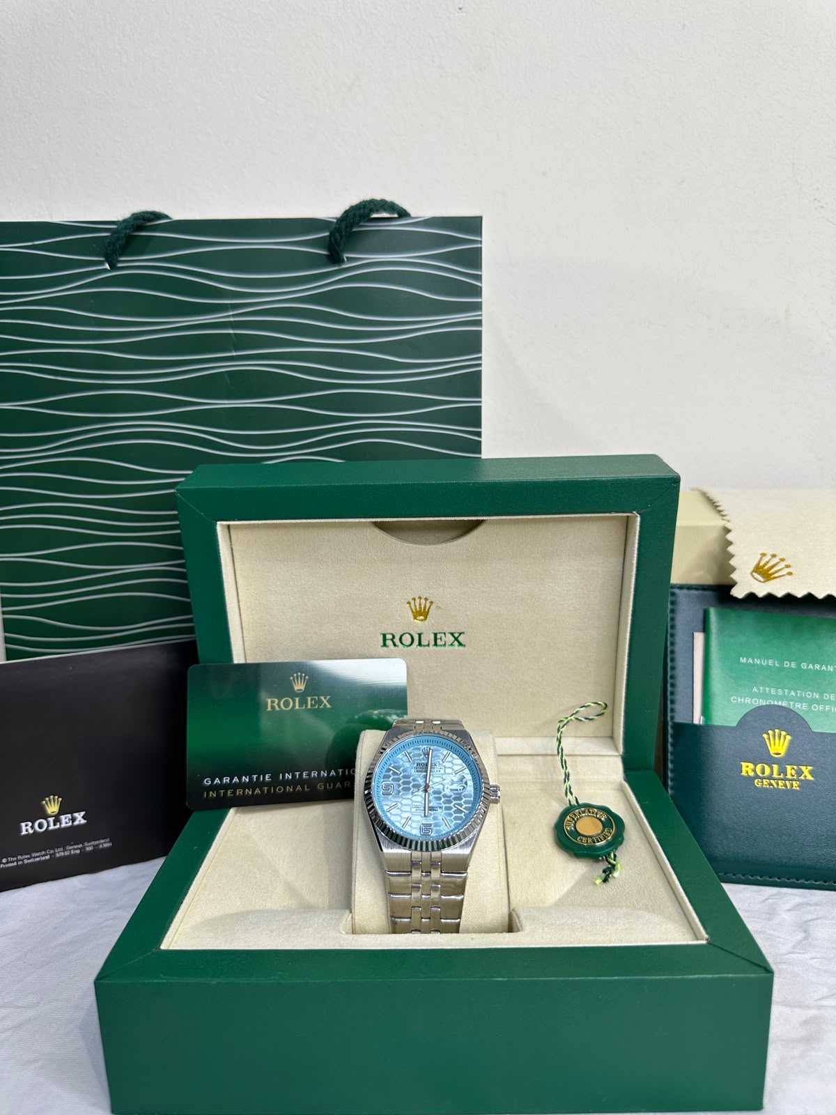 Rolex Datejust Bleu ciel avec packaging complet